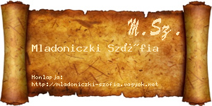 Mladoniczki Szófia névjegykártya
